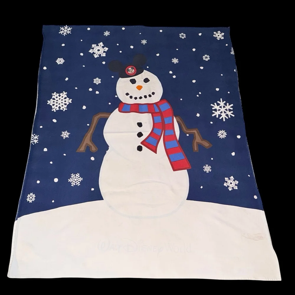 Walt Disney World Disneyland Resort Mickey Mouse Snowman ThrowBlanket 48x54 READ